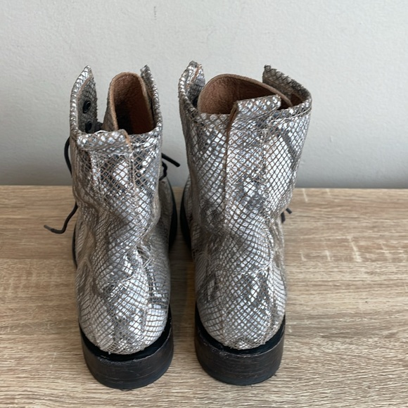 Frye Faux Snake Skin Laced Boots - Picture 2 of 7
